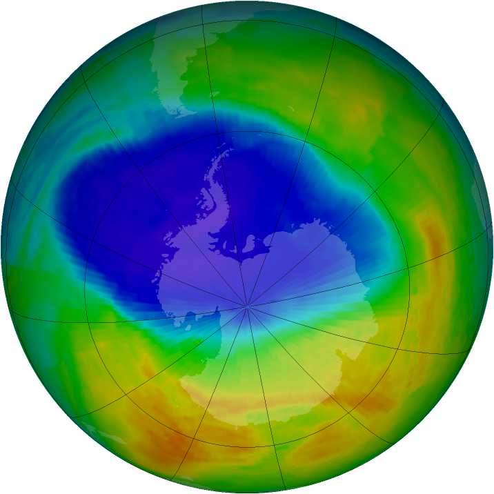 Antarctic ozone map for 08 November 1994